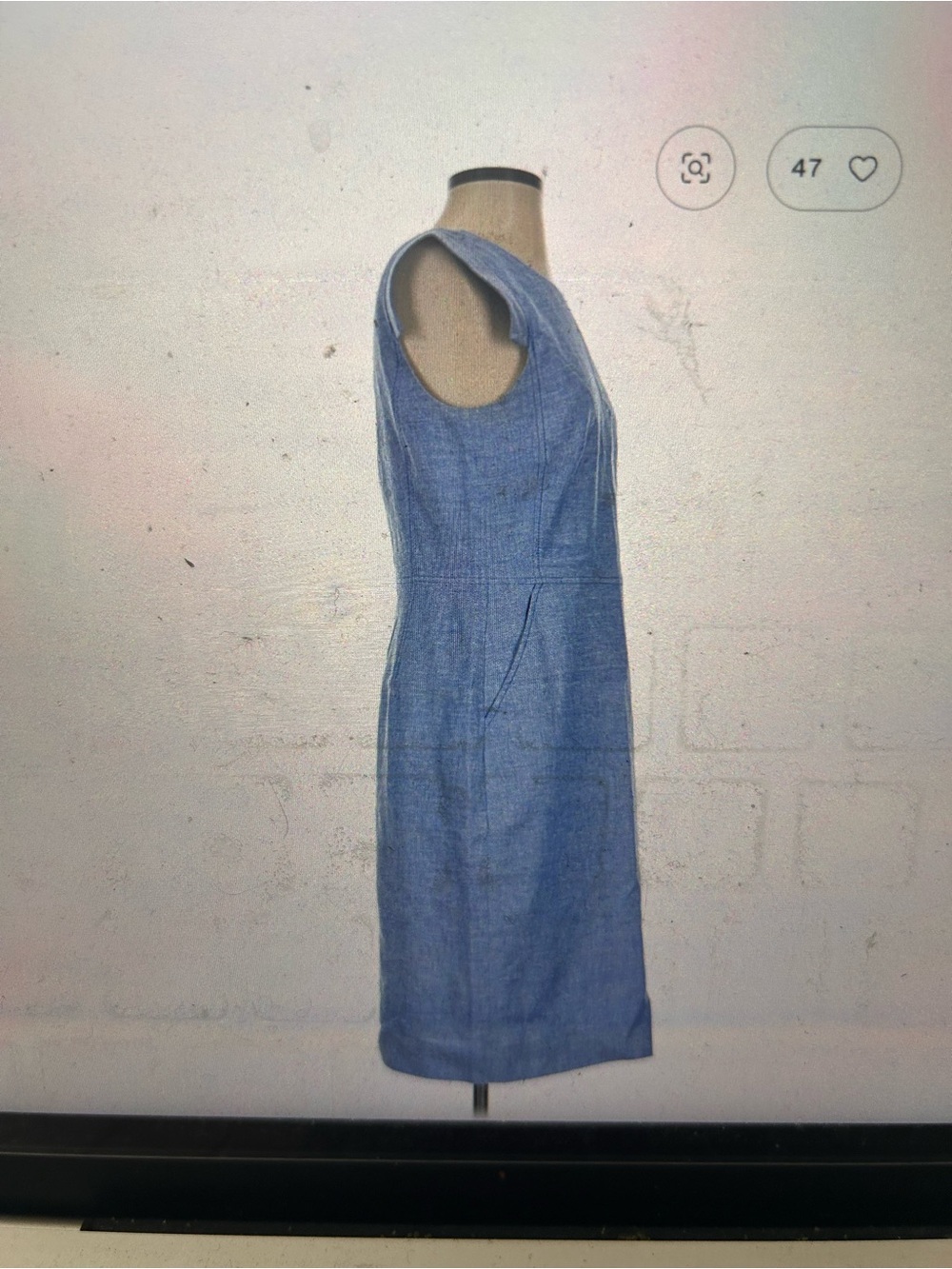 J. Crew Chambray Blue Sleeveless Shift Dress